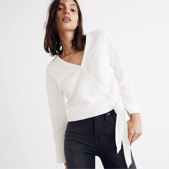Madewell Texture & Thread Wrap Top size Xs - Picture 1 of 8